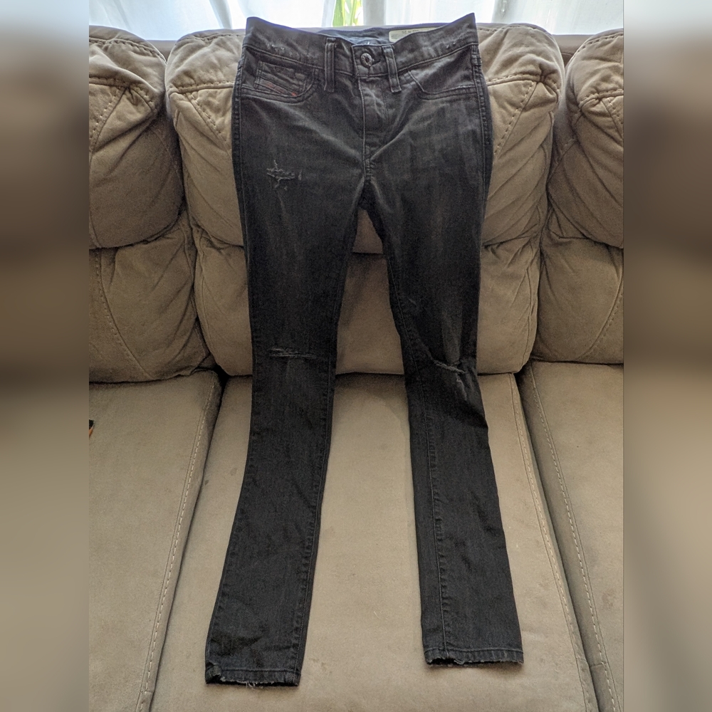 Diesel Distressed Black Skinny Jeans